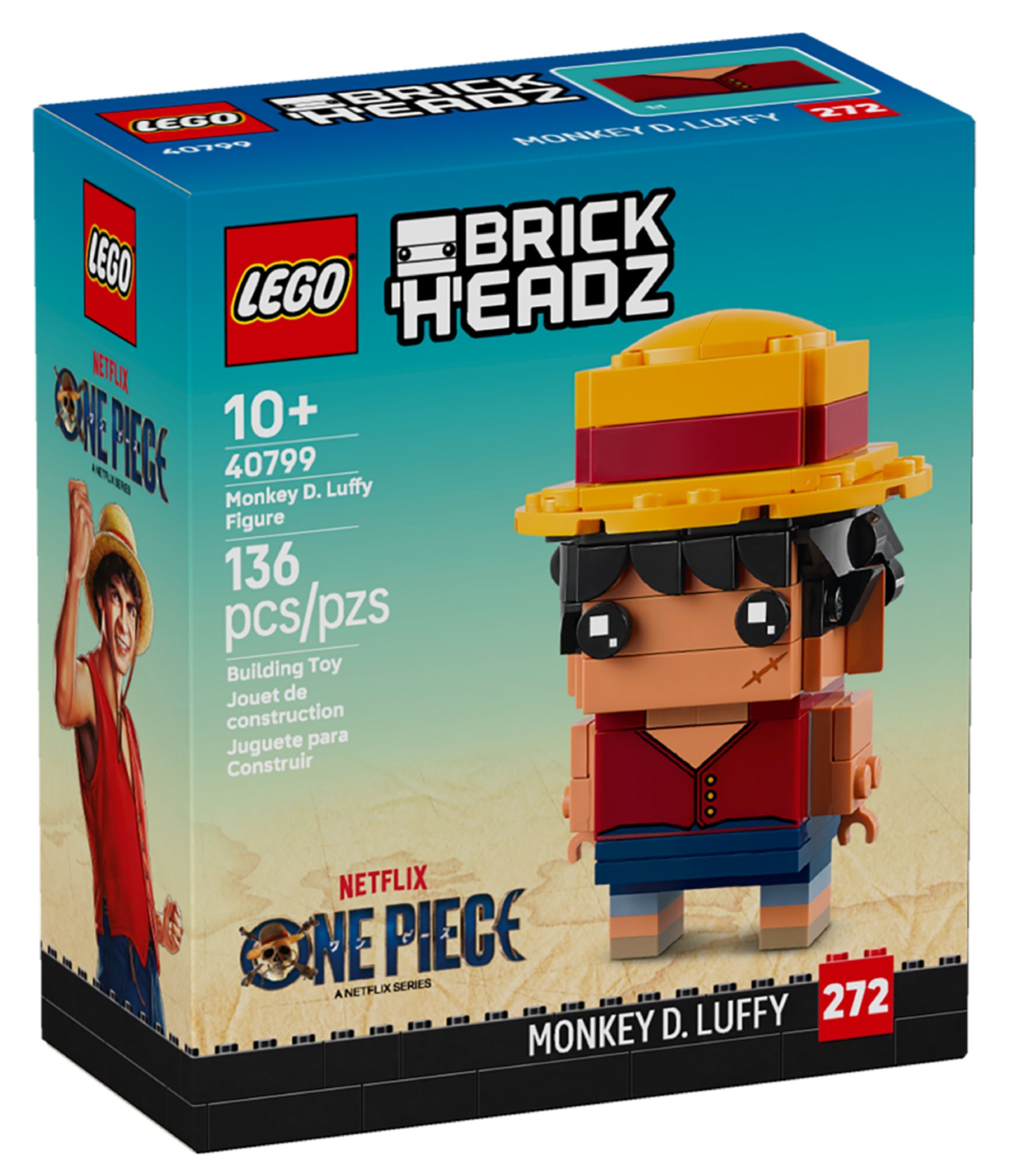 Конструктор Lego Brick Headz Фігурка Монкі Д. Луффі (40799)
