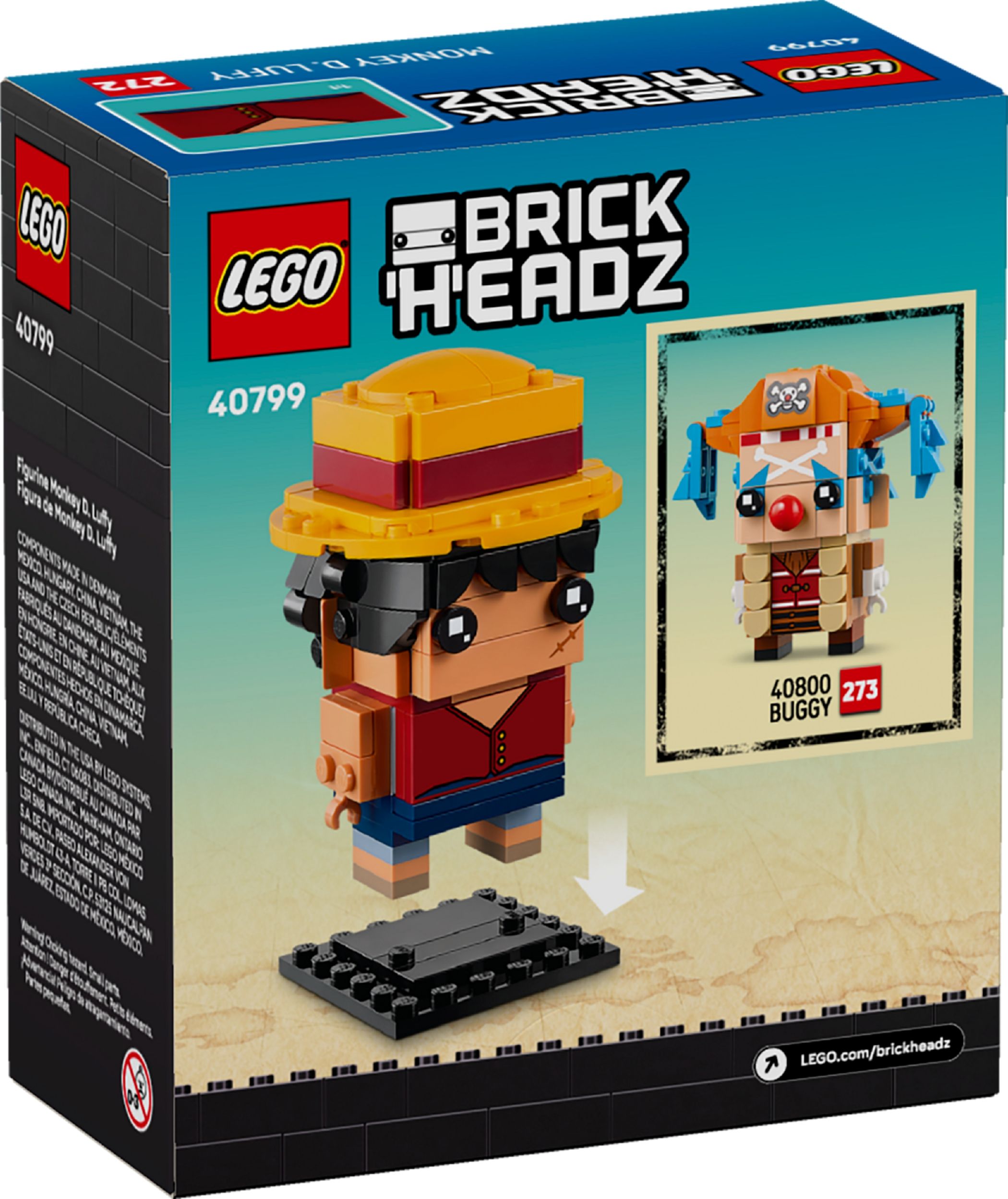 Конструктор Lego Brick Headz Фігурка Монкі Д. Луффі (40799) - фото 5 Конструктор Lego Brick Headz Фігурка Монкі Д. Луффі (40799) - фото 5