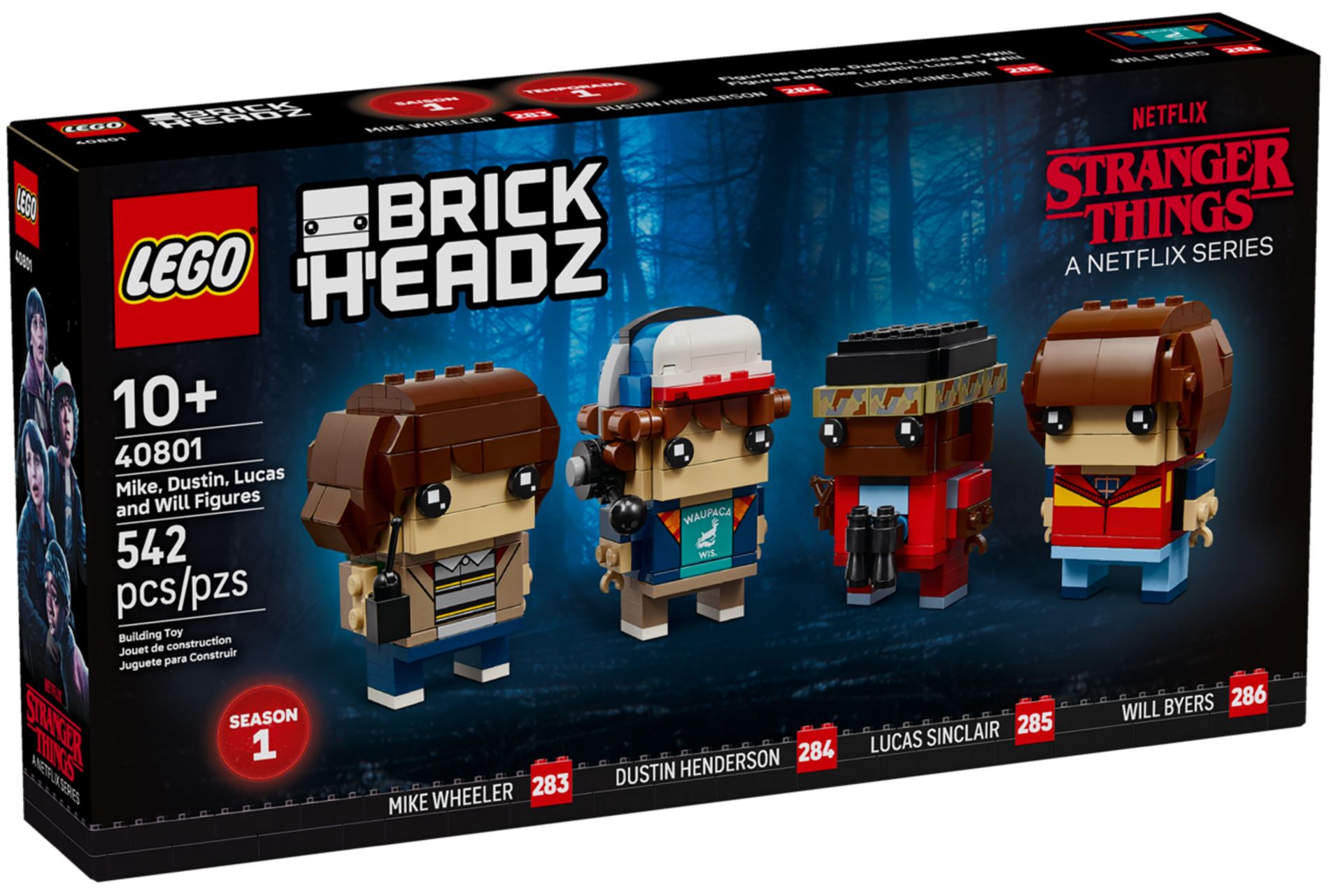Конструктор Lego Brick Headz Майк, Дастін, Лукас та Вілл (40801)