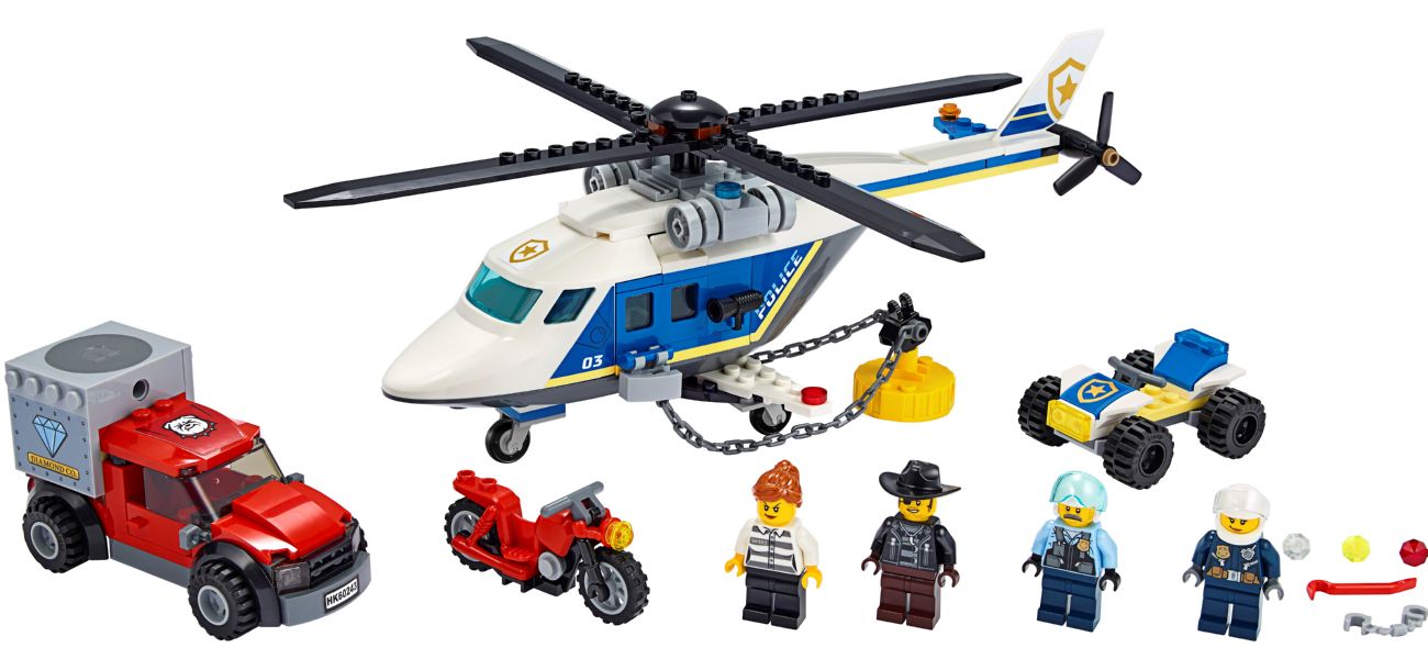 Конструктор Lego City Погоня на полицейском вертолете (60243) - фото 1 Конструктор Lego City Погоня на полицейском вертолете (60243) - фото 1