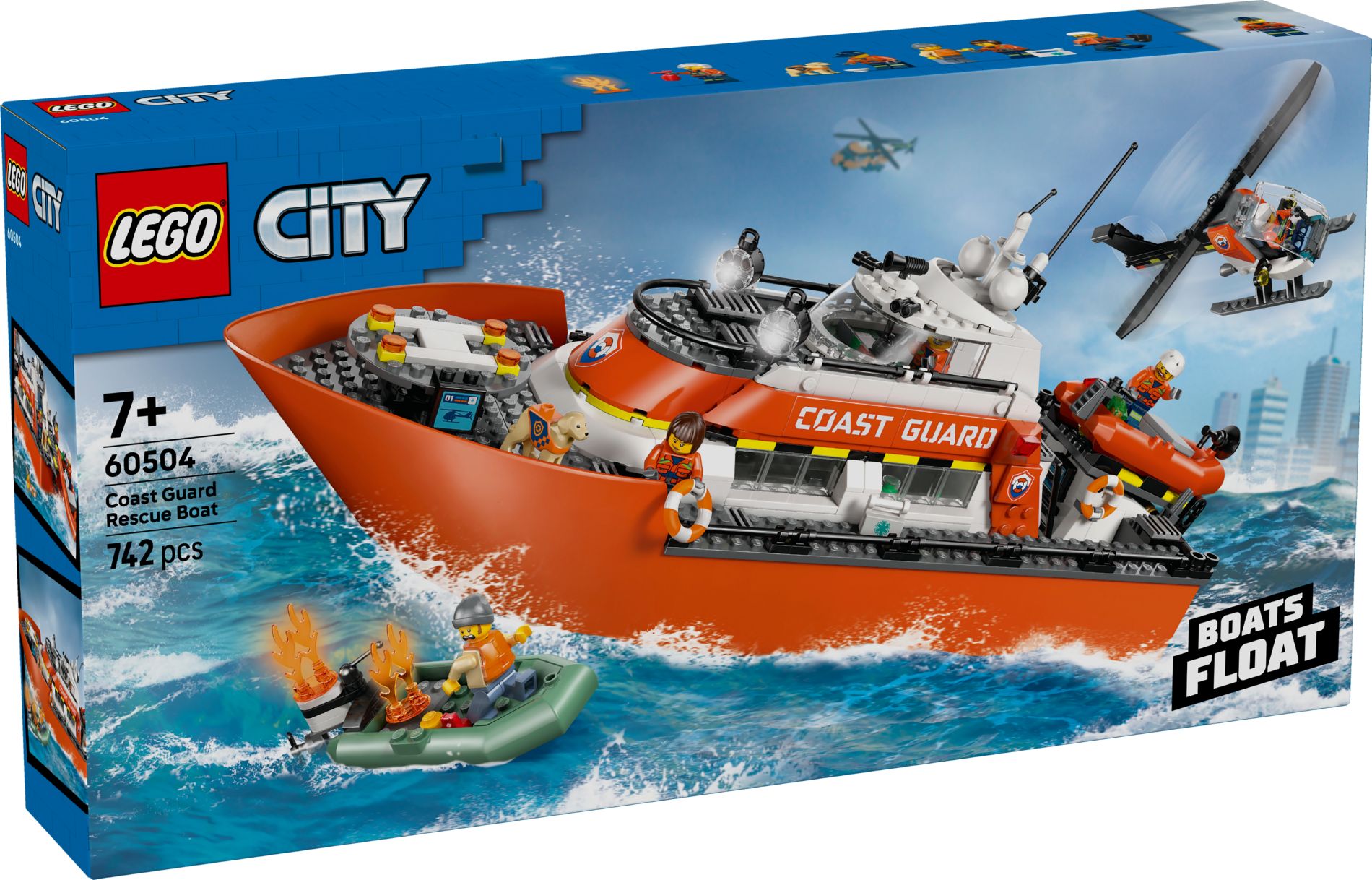 Конструктор Lego City Спасательный корабль и вертолет береговой охраны (60504)