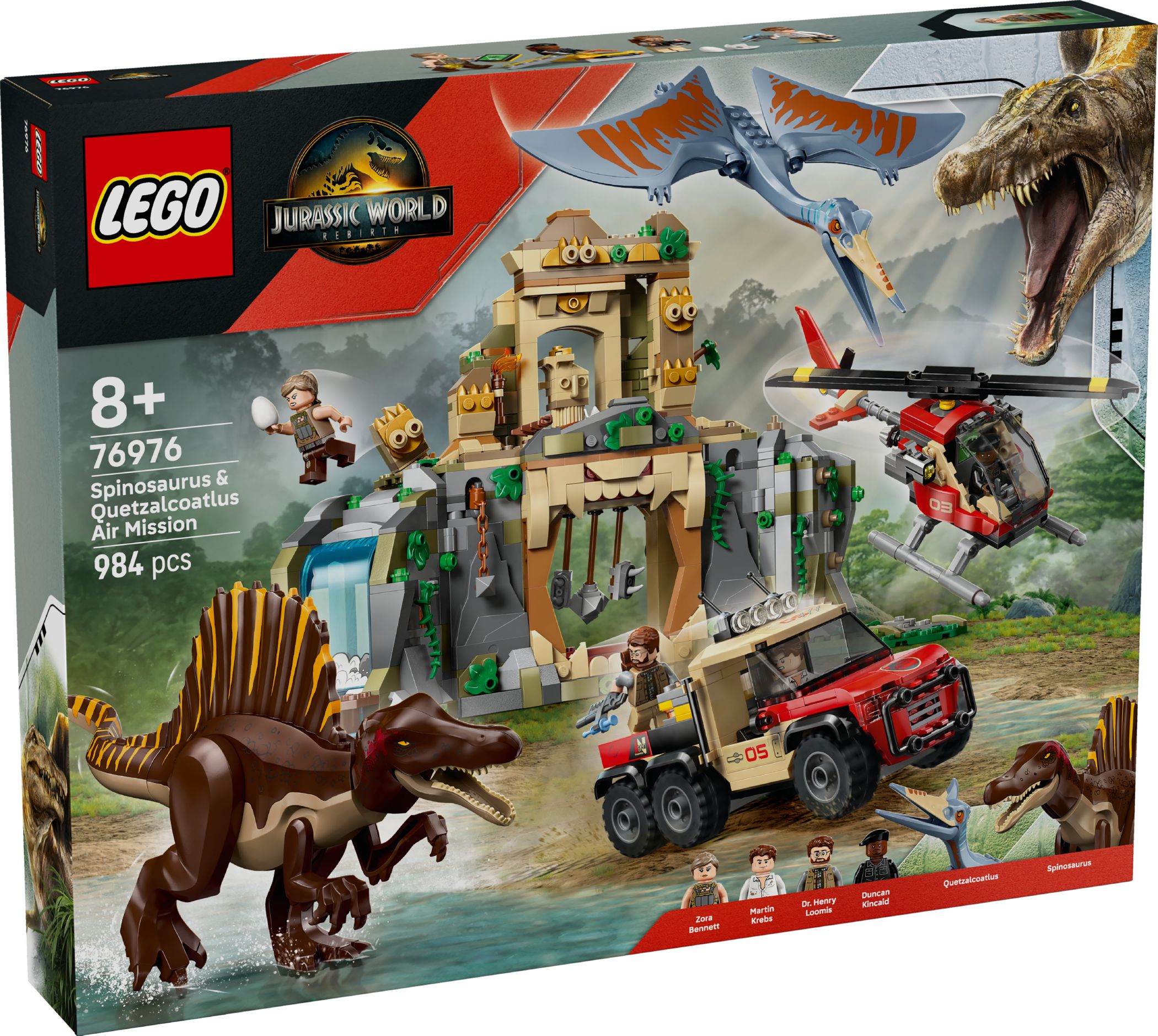 Конструктор Lego Jurassic World Політ на гелікоптері: спинозавр і кетцалькоатль (76976)