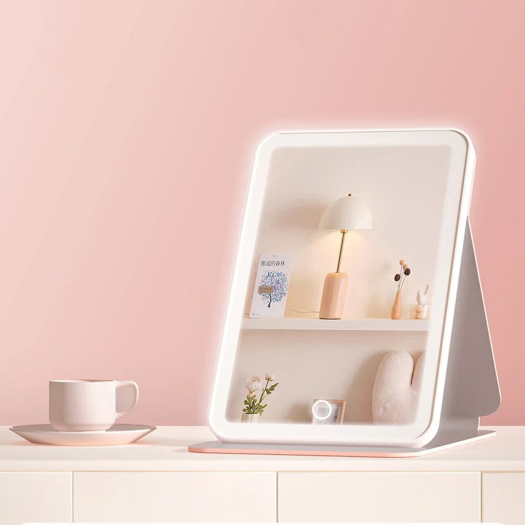 Зеркало для макияжа Xiaomi DOCO 11" Daylight Portable Flat Mirror Pro Pink (FM008P) - фото 3