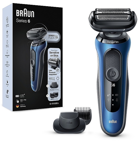 Электробритва Braun Series 6 61-B1500s синяя/черная