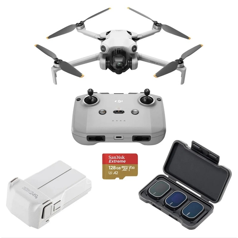 Квадрокоптер DJI Mini 4 Pro with RC-N2 Controller Bundle (CP.MA.00000799.01) (Extra Battery +128GB SD Card and ND Filter Set)