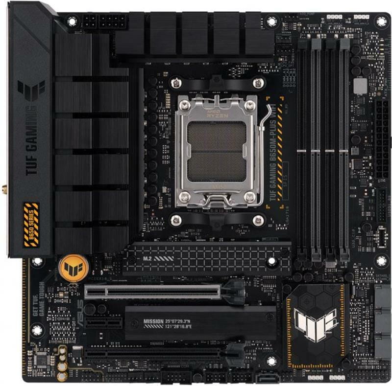 Материнcька плата ASUS TUF GAMING B650M-PLUS sAM5 B650 4xDDR5 M.2 HDMI DP mATX - фото 2
