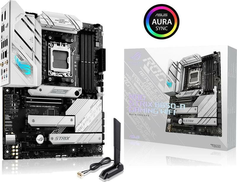 Материнcька плата ASUS ROG STRIX B650-A GAMING WIFI sAM5 B650 4xDDR5 M.2 HDMI DP WiFi BT ATX