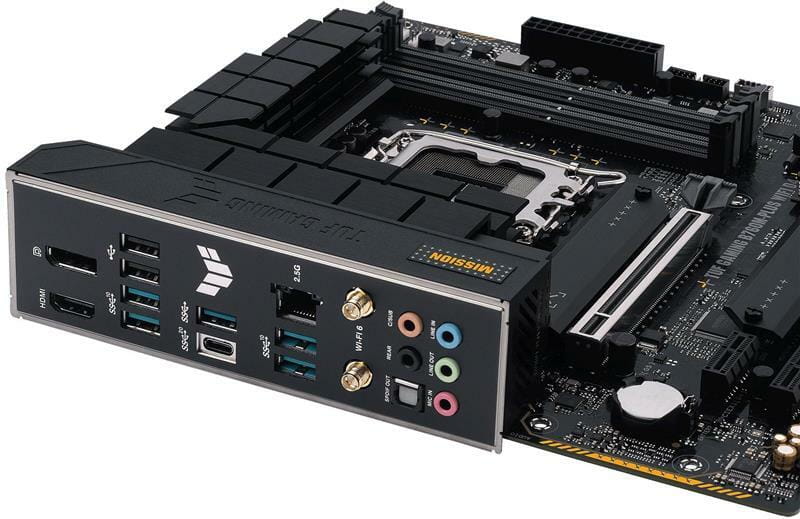 Материнcька плата ASUS TUF GAMING B760M-PLUS WIFI D4 s1700 B760 4xDDR4 M.2 HDMI DP Wi-Fi BT mATX - фото 2
