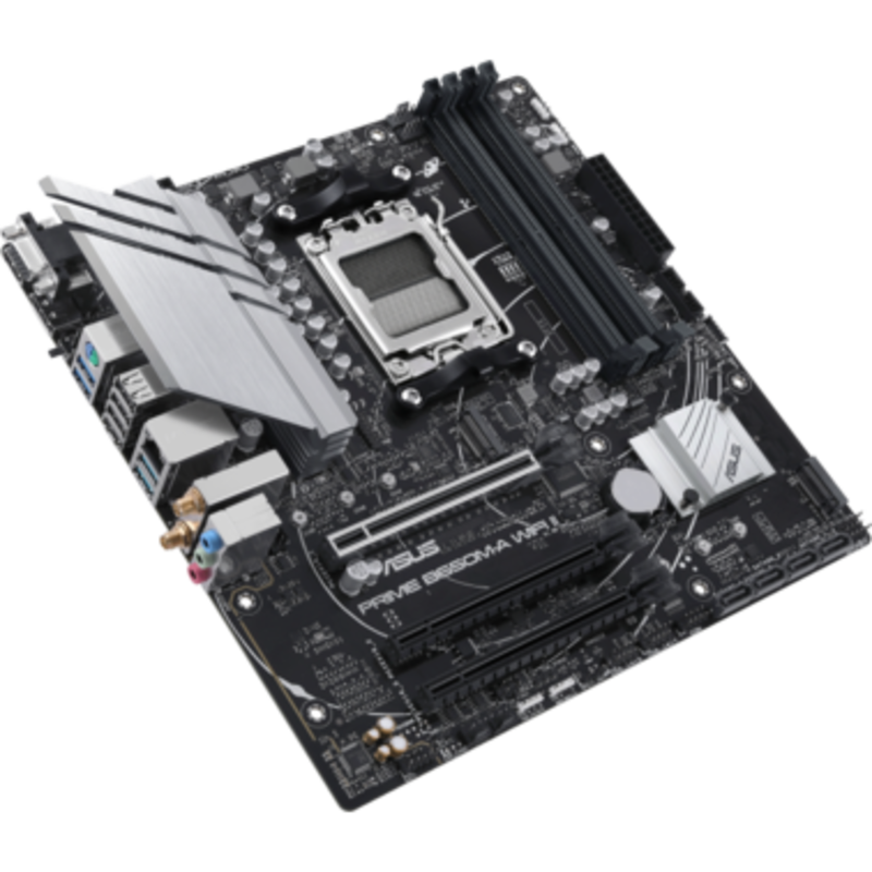 Материнcька плата ASUS PRIME B650M-A WIFI II sAM5 B650 4xDDR5 M.2 D-Sub HDMI DP WiFi BT mATX - фото 1
