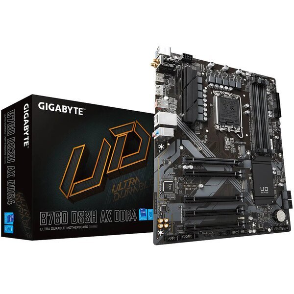 Материнская плата GIGABYTE B760 DS3H AX DDR4 s1700 B760 4xDDR4 M.2 HDMI DP ATX