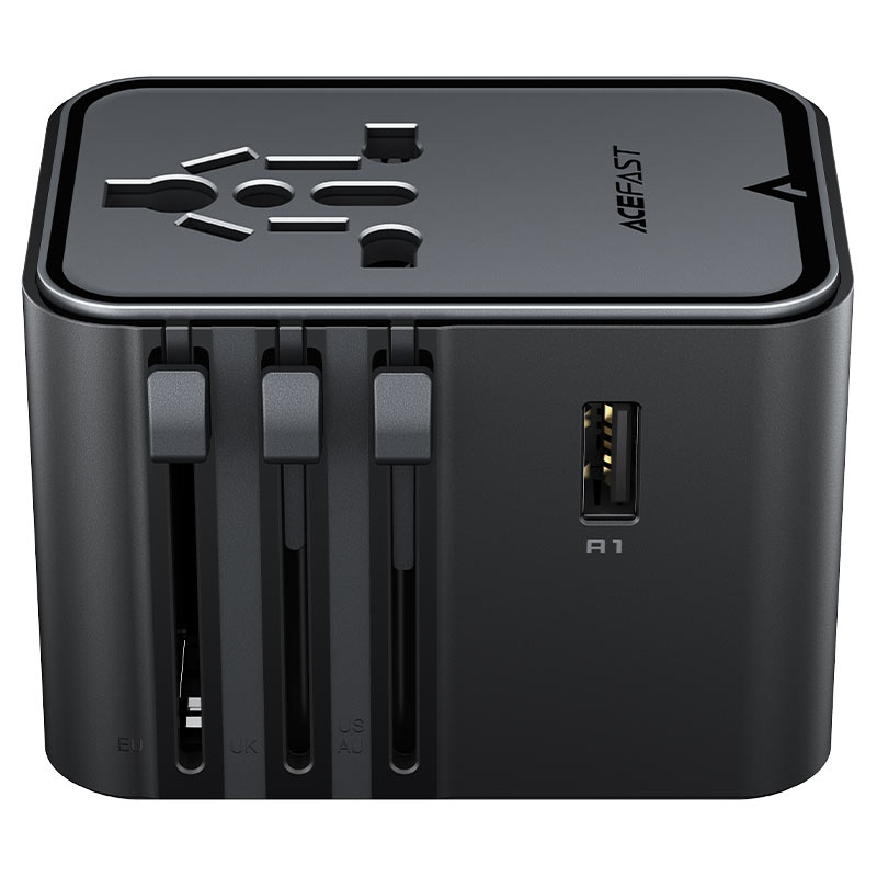 Сетевое зарядное устройство Acefast Z8 Gan 3xUSB (3xUSB-C + 2xUSB-2500W+PD45W) (black) - фото 1