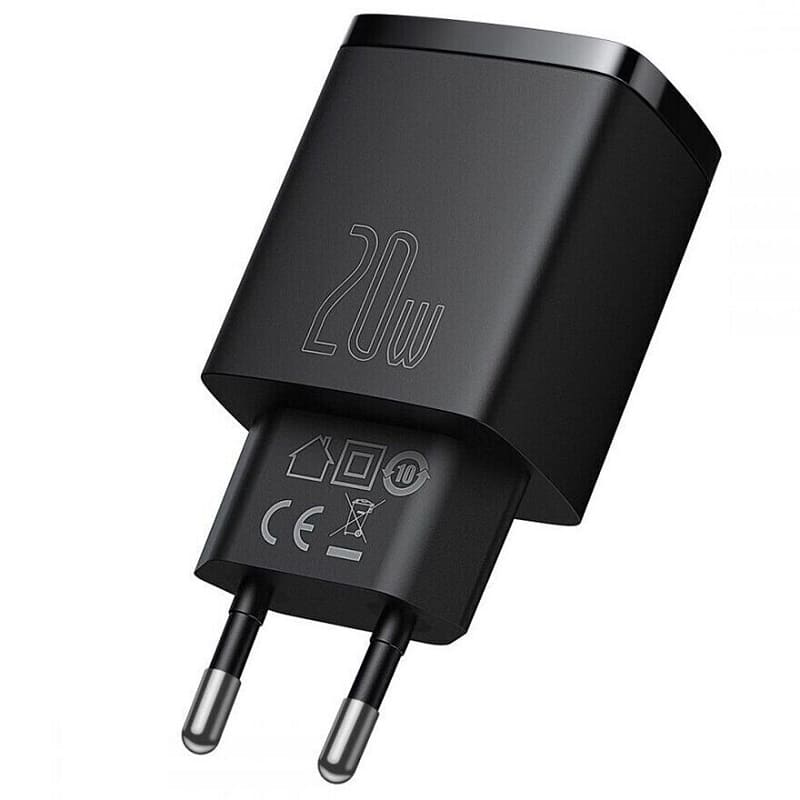 Сетевое зарядное устройство Baseus Compact Quick Charger 20W QC+ PD (1Type-C + 1USB) (black) (CCXJ-B01)
