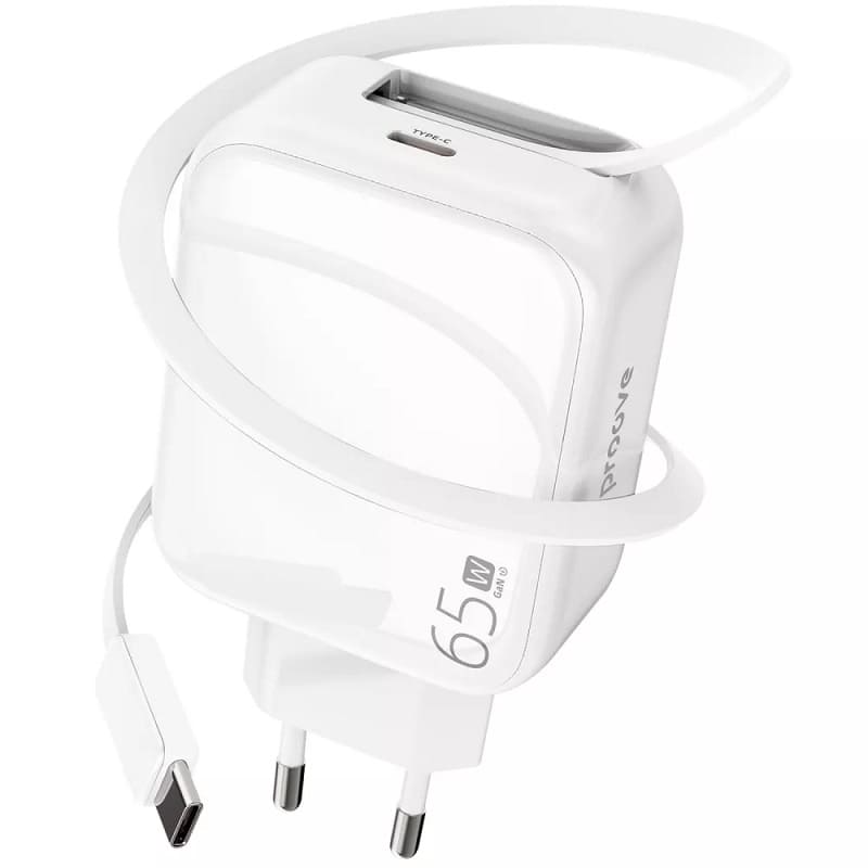 Сетевое зарядное устройство Proove Fixtape GaN 65W (Type-C) (white) (WCFP65010202)