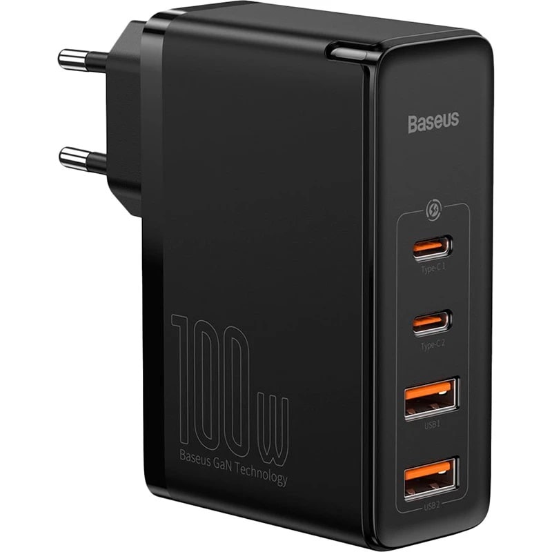 Сетевое зарядное устройство Baseus GaN2 Pro Quick Charger 2C+2U 100W EU Black (CCGAN2P-L01)