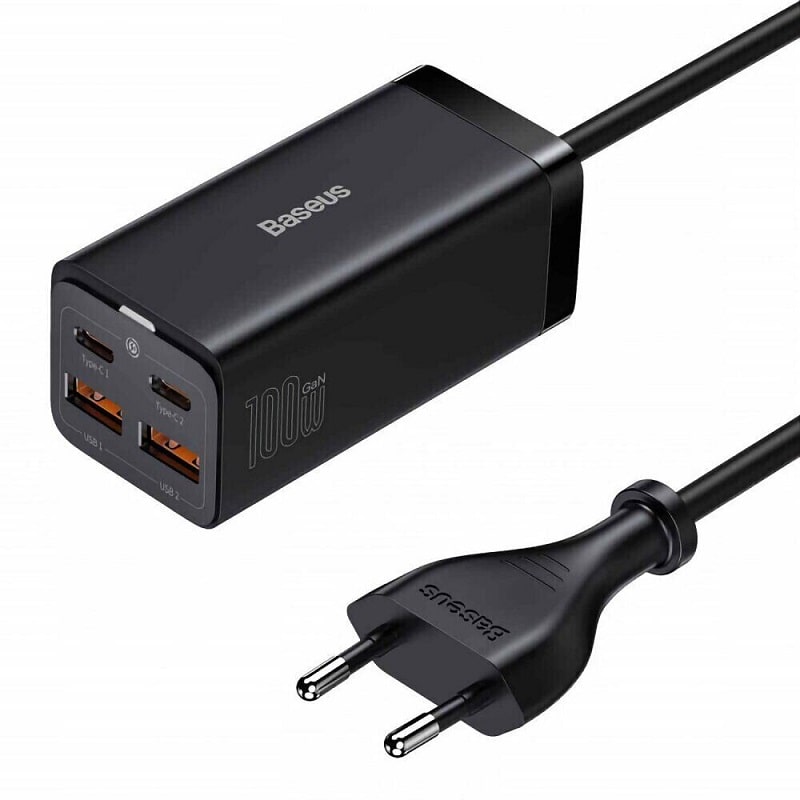 Сетевое зарядное устройство для Baseus GaN3 Pro Desktop Fast Charger 2U+2C 100W EU Black (CCGP000101)