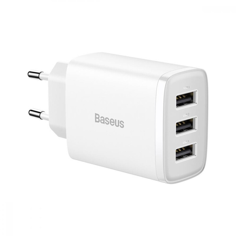 Сетевое зарядное устройство для Baseus Compact Charger 3U 17W EU White(CCXJ020102)