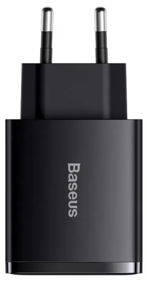 Сетевое зарядное устройство Baseus Compact Quick Charger 2xUSB U+C 30W Black (CCXJ-E01) - фото 2