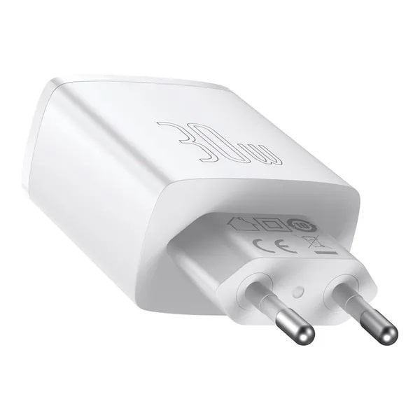 Сетевое зарядное устройство Baseus Compact Quick Charger 2U+C 30W White (CCXJ-E02) - фото 2 Сетевое зарядное устройство Baseus Compact Quick Charger 2U+C 30W White (CCXJ-E02) - фото 2