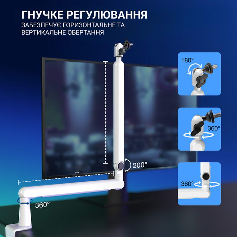 Мікрофон динамічний Fifine TAM8W USB/XLR White - фото 3 Мікрофон динамічний Fifine TAM8W USB/XLR White - фото 3
