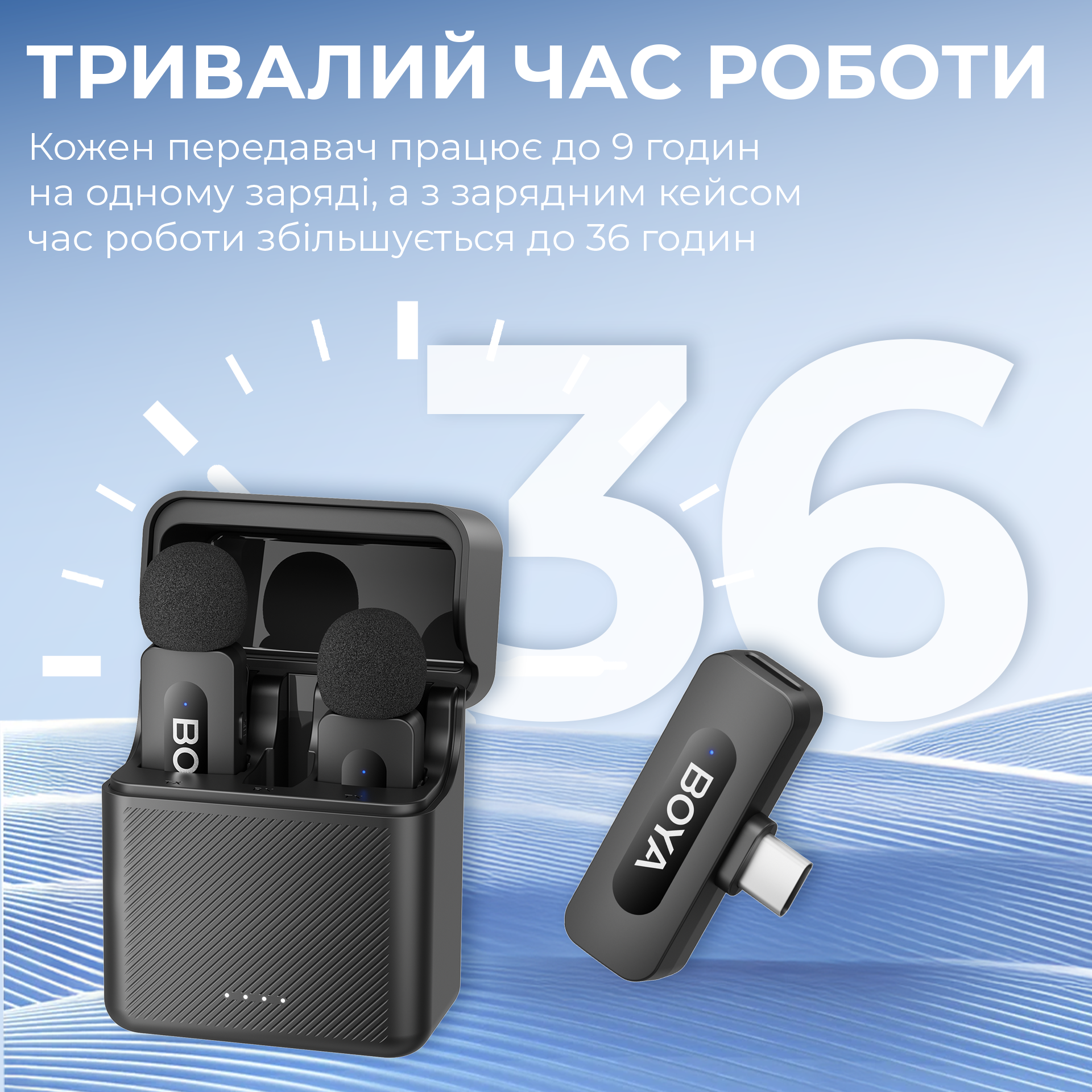 Беспроводной петличный микрофон BOYA BY-V30 Type-C Black - фото 7 Беспроводной петличный микрофон BOYA BY-V30 Type-C Black - фото 7