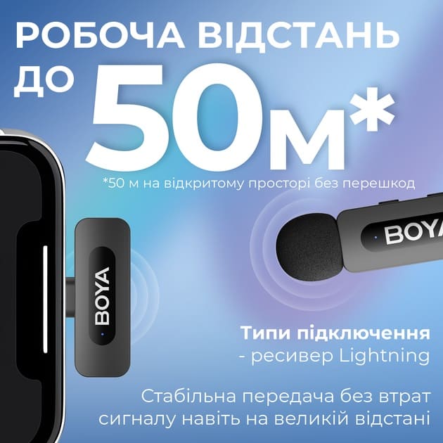 Беспроводной петличный микрофон BOYA BY-V1 Lightning Black - фото 4 Беспроводной петличный микрофон BOYA BY-V1 Lightning Black - фото 4