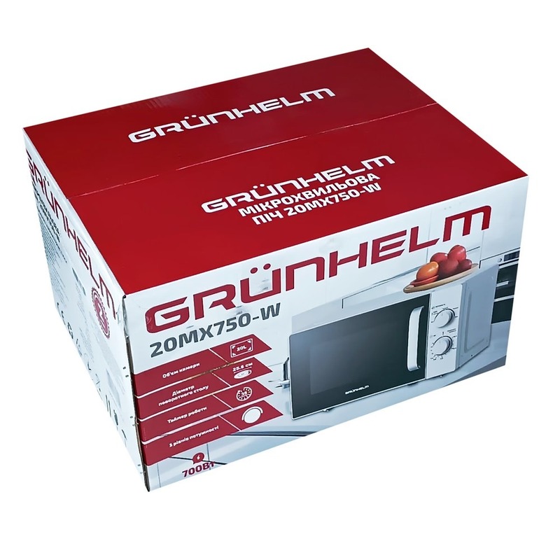 Мікрохвильова піч Grunhelm 20MX750-W - фото 4