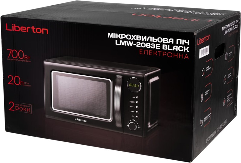 Мікрохвильова піч Liberton LMW-2083E Black - фото 4