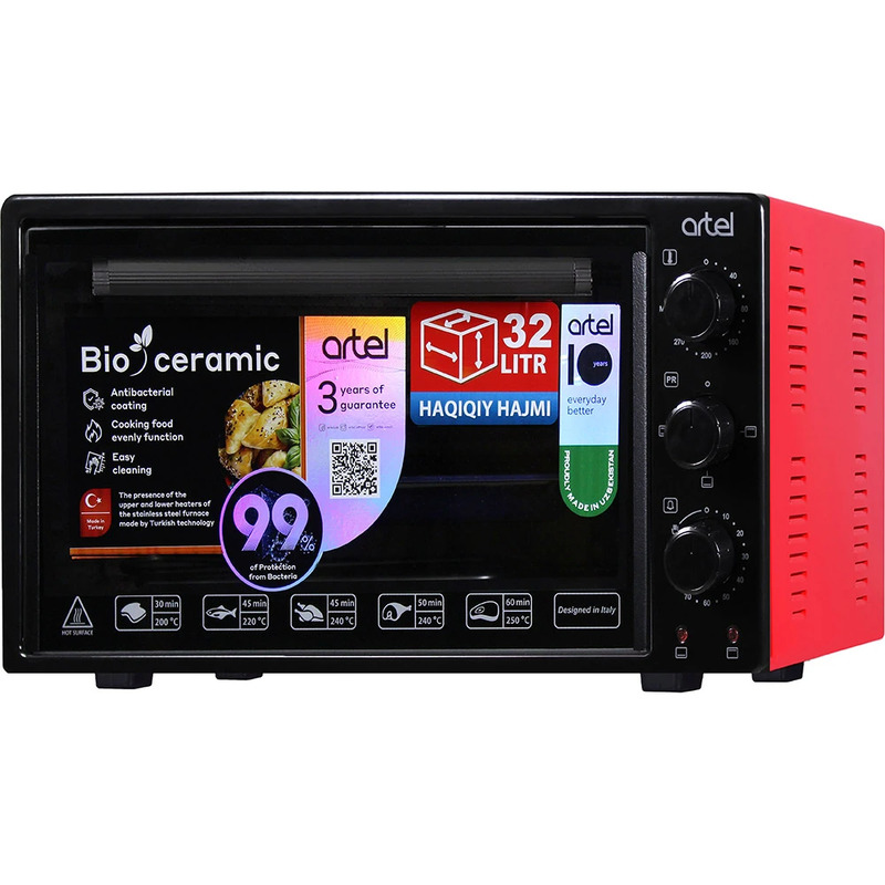 Електрична піч Artel MD 3216 L Black Red Europe