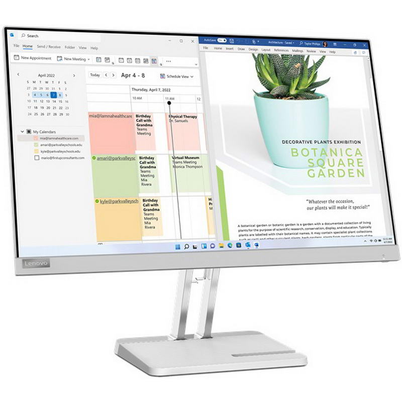 Монітор Lenovo 23.8" L24e-40 (67AAKAC3EU) Cloud Grey - фото 4 Монітор Lenovo 23.8" L24e-40 (67AAKAC3EU) Cloud Grey - фото 4