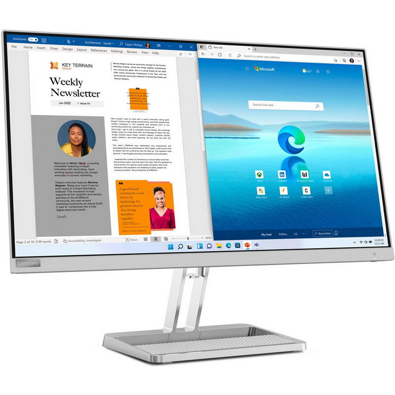 Монітор Lenovo 27" L27i-40 (67ABKAC4UA) Cloud Grey - фото 1 Монітор Lenovo 27" L27i-40 (67ABKAC4UA) Cloud Grey - фото 1