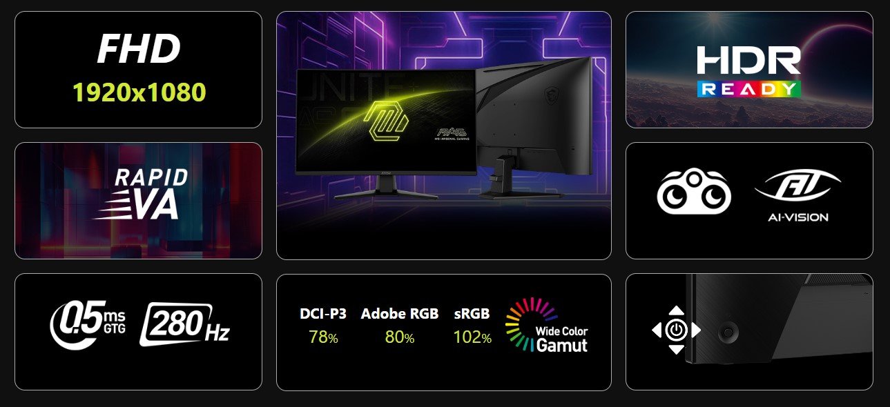 Монитор MSI MAG 276CXF Black Curved - фото 5 Монитор MSI MAG 276CXF Black Curved - фото 5