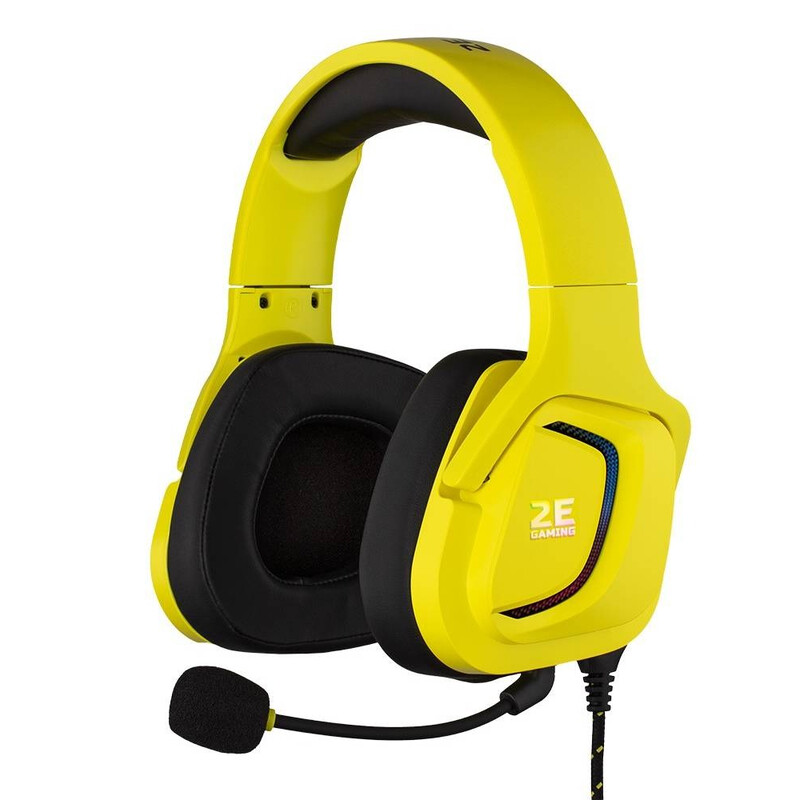 Наушники 2E HG340 RGB 3.5mm Yellow (2E-HG340YW)