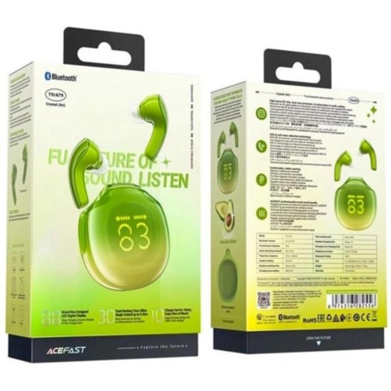 Навушники Acefast T9 Crystal Avocado Green - фото 4