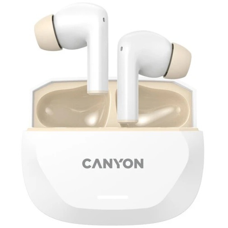 Навушники Canyon Hexagon 7 TWS ANC+ENC Wireless Charge White/Beige (CNS-TWS7WB)