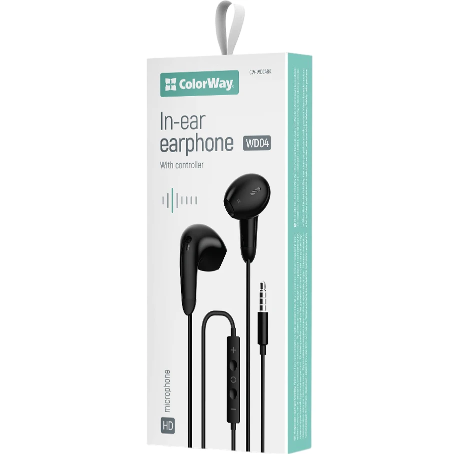 Наушники ColorWay Wired Sound Wave Black (CW-WD04BK) - фото 1 Наушники ColorWay Wired Sound Wave Black (CW-WD04BK) - фото 1