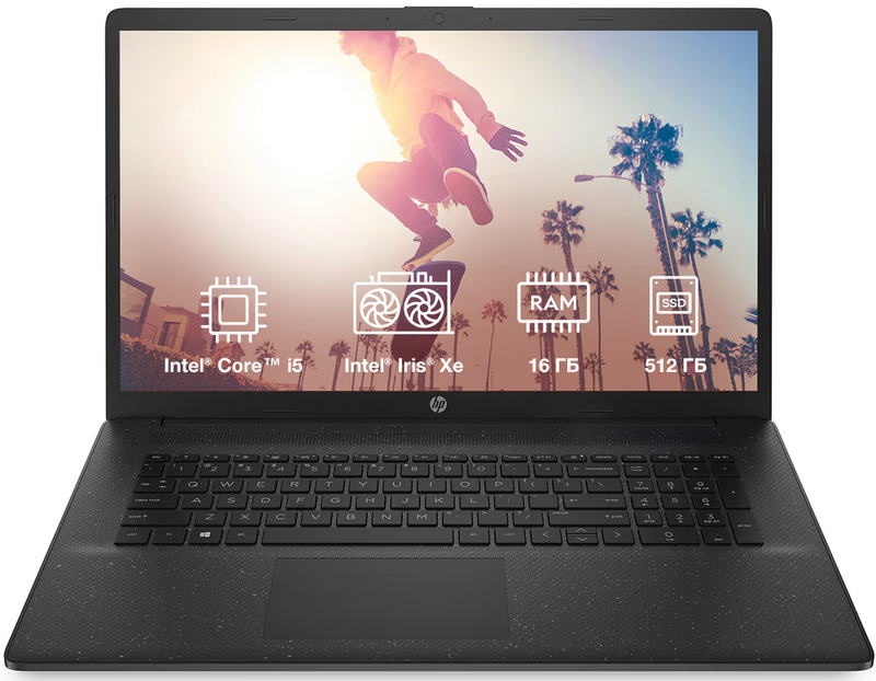 Ноутбук HP 17-cn3037ua (BF1M3EA) Jet Black