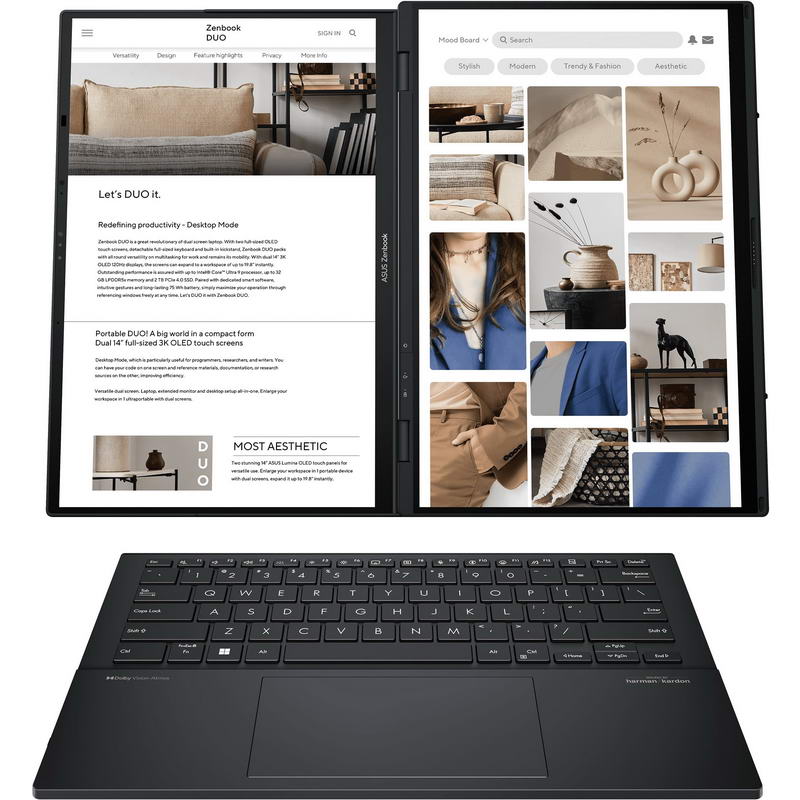 Ноутбук ASUS Zenbook Duo UX8406CA-PZ042X (90NB14X1-M001F0) Inkwell Gray - фото 1 Ноутбук ASUS Zenbook Duo UX8406CA-PZ042X (90NB14X1-M001F0) Inkwell Gray - фото 1