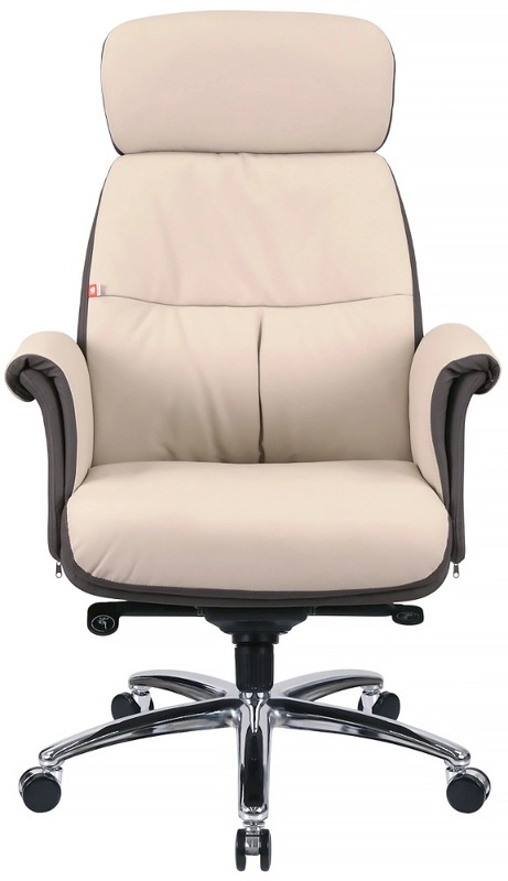 Офисное кресло АКЛАС Драгобрат AL MB (Кожа LC-F Beige/PU Dark brown) (00179841)