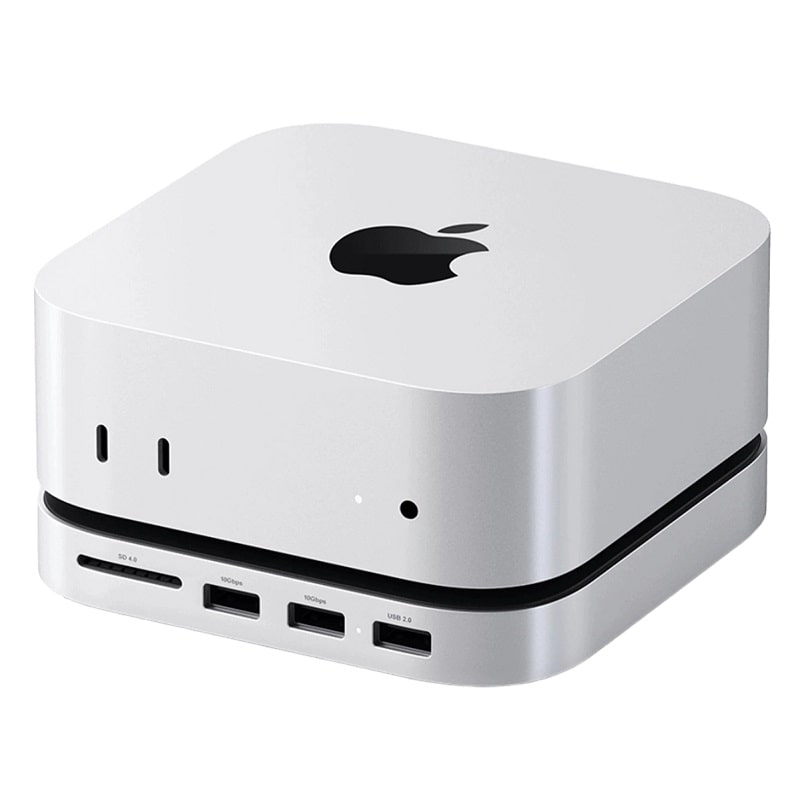 Підставка-док-станція Satechi Mac Mini M4 Stand & Hub with SSD Enclosure Silver (ST-GNMMES)