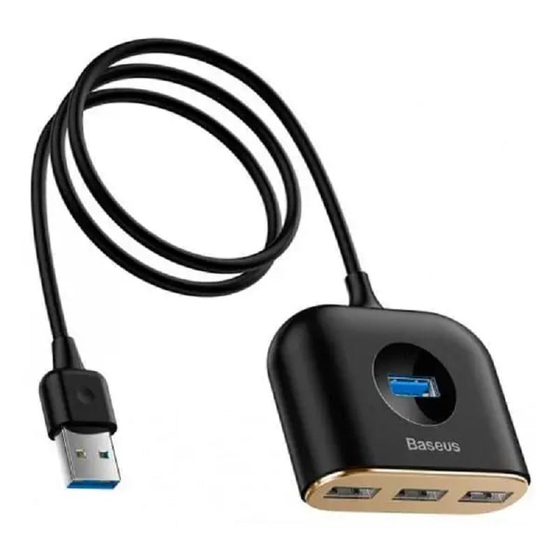 Хаб Baseus Square Round USB to USB 3.0 + 3USB 2.0 (1m) (black) (CAHUB-AY01)