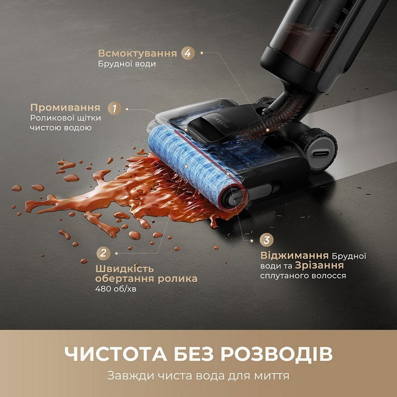 Пилосос ручний миючий Dreame H12 DUAL FlexReach (HHV31A) Europe - фото 8 Пилосос ручний миючий Dreame H12 DUAL FlexReach (HHV31A) Europe - фото 8