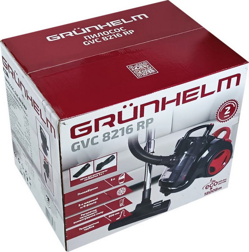 Пилосос Grunhelm GVC8216 RP Red - фото 10