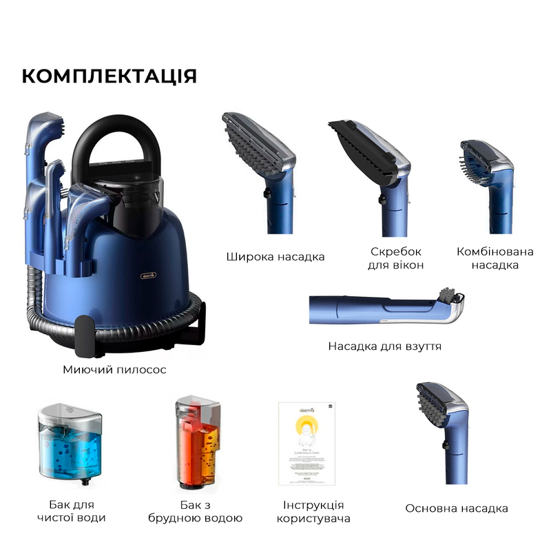 Моющий пылесос с функцией чистки мебели Deerma Suction Vacuum Cleaner (DEM-BY200) Europe - фото 3