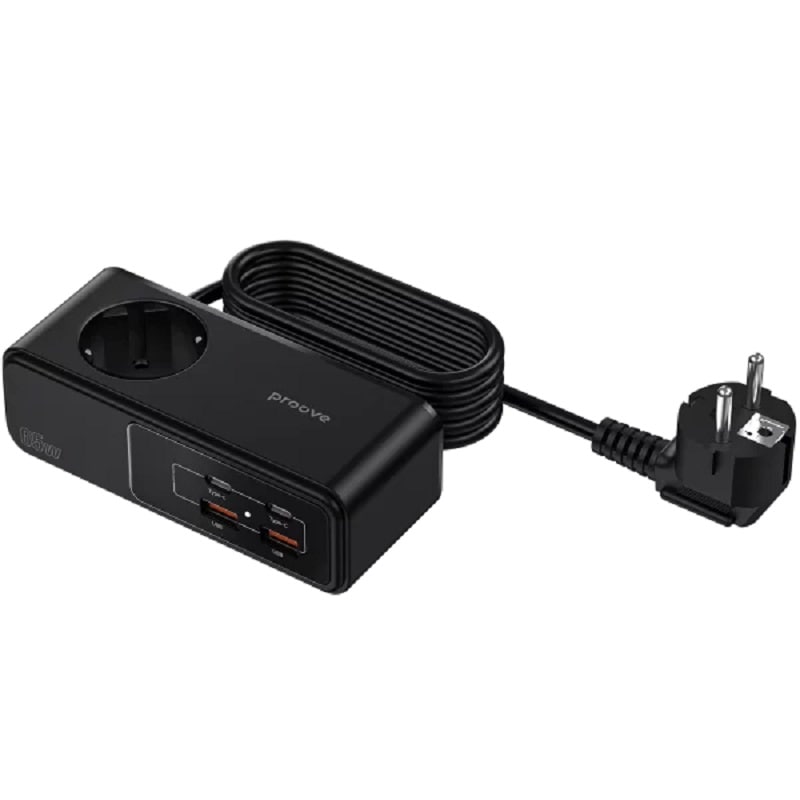 Сетевой фильтр Proove Homester Pro 65W (AC + 2xType-C + 2xUSB) 1.5m (black) (PSHP25002201) - фото 1 Сетевой фильтр Proove Homester Pro 65W (AC + 2xType-C + 2xUSB) 1.5m (black) (PSHP25002201) - фото 1