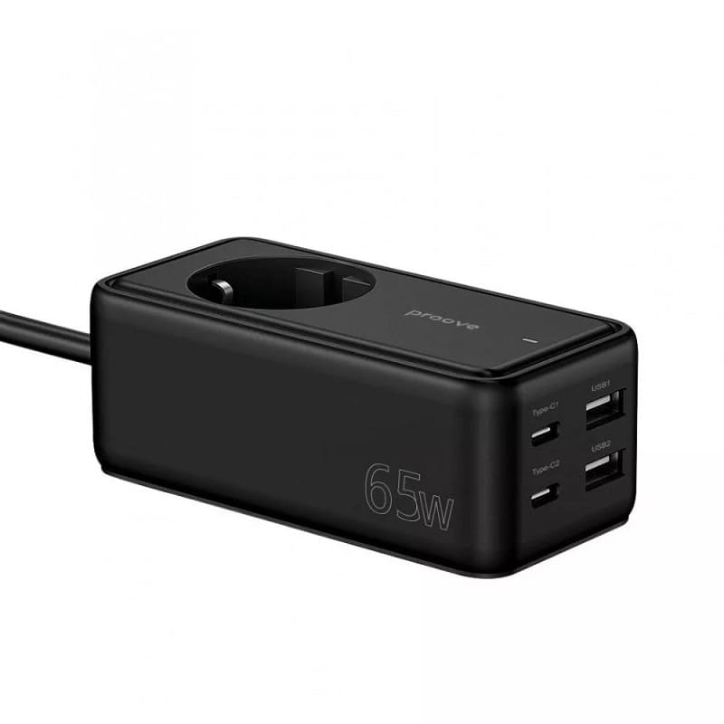Сетевой фильтр Proove Power Strip Homester PD-03 1AC 65W (2 Type-C + 2USB) (black) (PSP165220001)