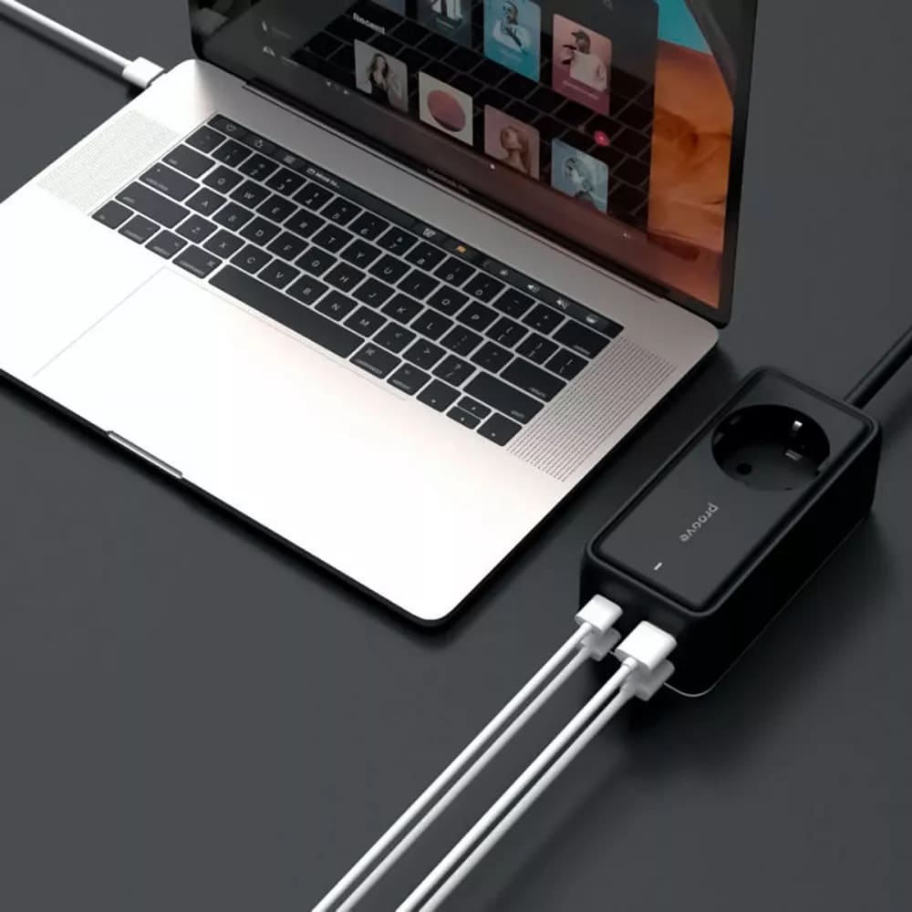 Сетевой фильтр Proove Power Strip Homester PD-03 1AC 65W (2 Type-C + 2USB) (black) (PSP165220001) - фото 2 Сетевой фильтр Proove Power Strip Homester PD-03 1AC 65W (2 Type-C + 2USB) (black) (PSP165220001) - фото 2