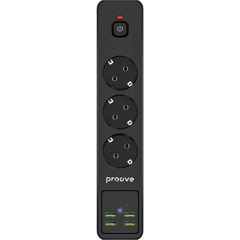 Сетевой фильтр Proove Power Strip P-03 (3 розетки + 4 USB + 2 Type-C) (PSP342420001)