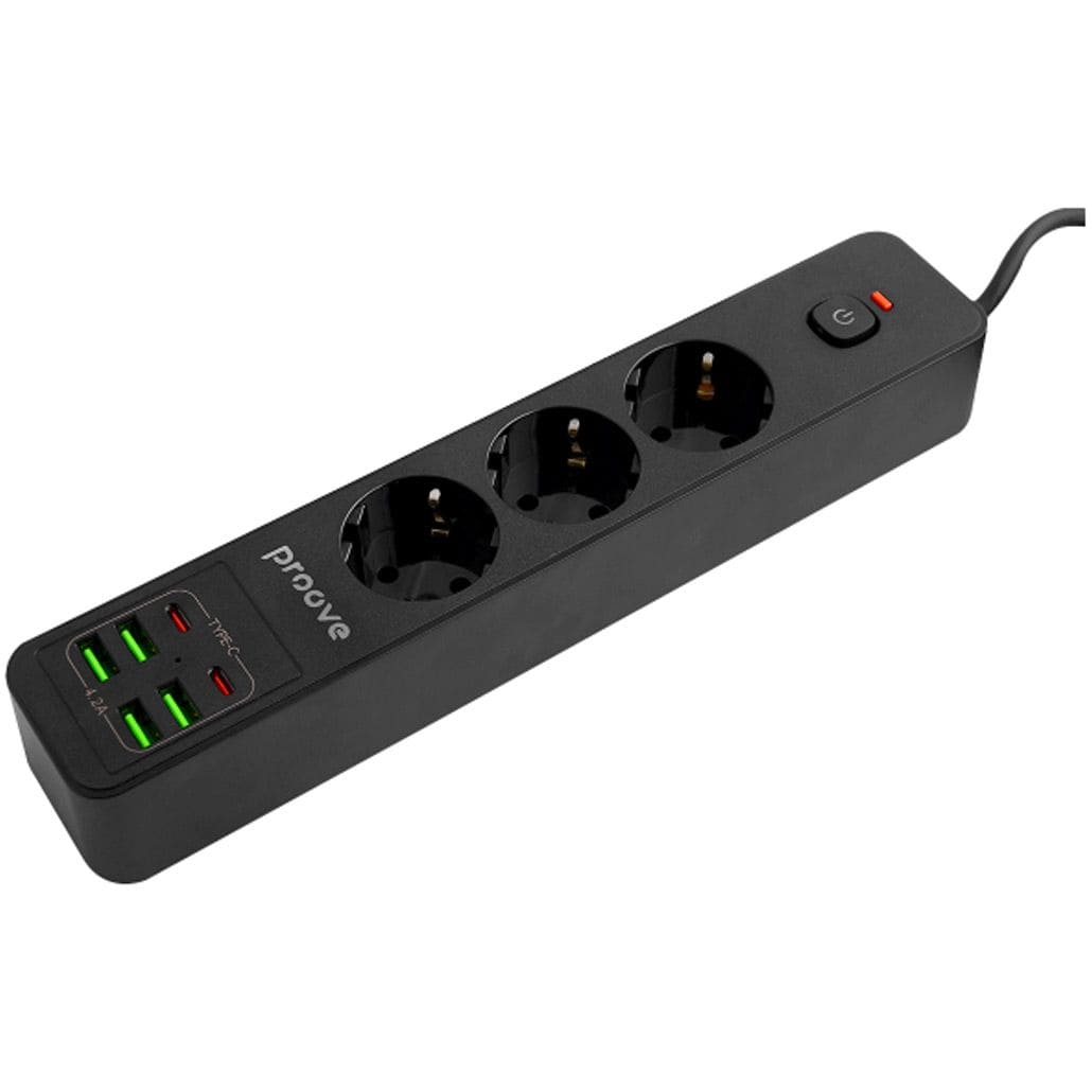 Сетевой фильтр Proove Power Strip P-03 (3 розетки + 4 USB + 2 Type-C) (PSP342420001) - фото 1 Сетевой фильтр Proove Power Strip P-03 (3 розетки + 4 USB + 2 Type-C) (PSP342420001) - фото 1