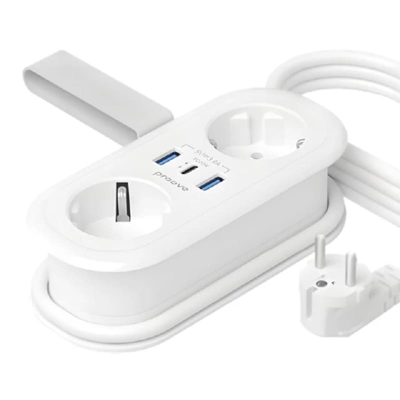 Сетевой фильтр Proove Supercoil 20W (2xAC + Type-C + 2xSB) 1.5m (white) (PSPS25002102)