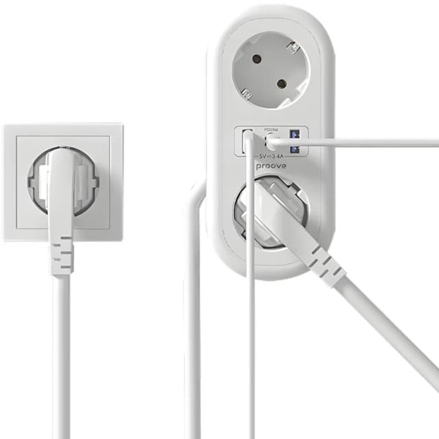 Сетевой фильтр Proove Supercoil 20W (2xAC + Type-C + 2xSB) 1.5m (white) (PSPS25002102) - фото 1 Сетевой фильтр Proove Supercoil 20W (2xAC + Type-C + 2xSB) 1.5m (white) (PSPS25002102) - фото 1